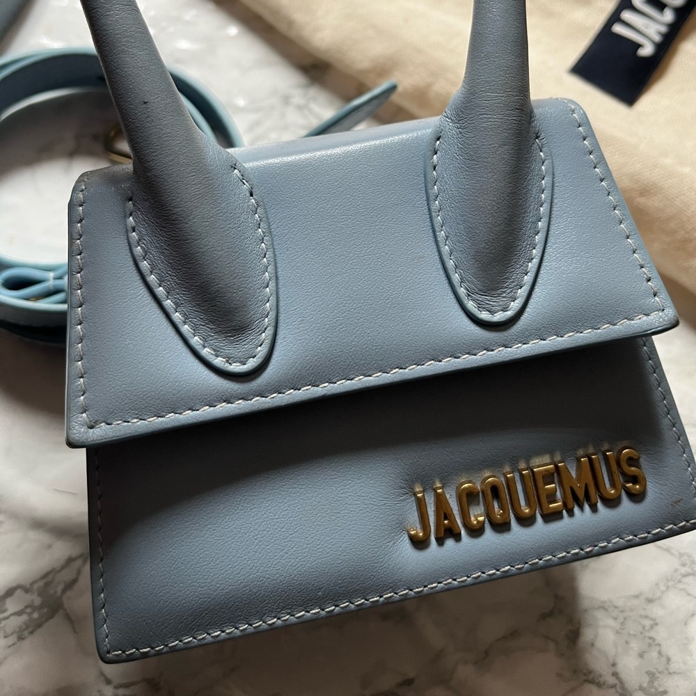 Jacquemus Le Chiquito clutch mini bag light blue